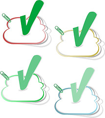 Image showing check mark button vector stickers set
