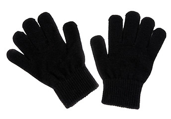 Image showing A pair of black gloves