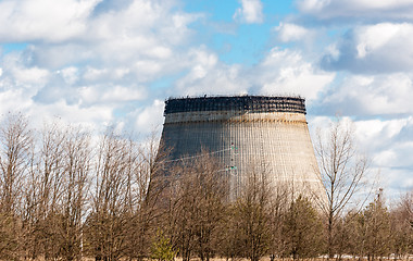 Image showing Cooling tower half ready in chernobyl 