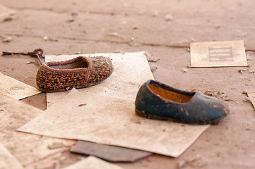 Image showing Kids shoes on the floor