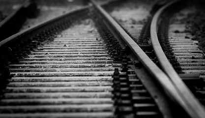 Image showing Dark railway closeup