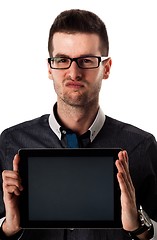 Image showing Handsome man with tablet pc