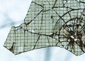 Image showing Broken window closeup