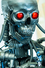 Image showing War machine with red eyes