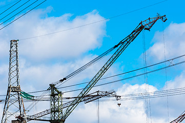 Image showing Industrial cranes building architecture