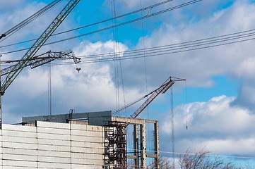 Image showing Industrial cranes building architecture