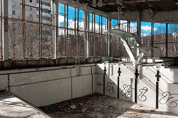 Image showing Empty swimming pool in Chernobyl