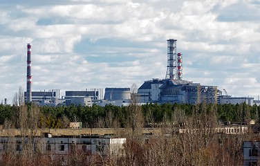 Image showing Chernobyl Nuclear Power Plant from afar, 2012