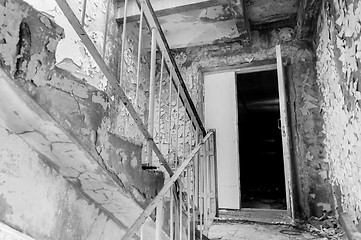 Image showing Abandoned staircase in the exclusion zone