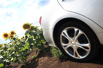 Image showing New car in the field