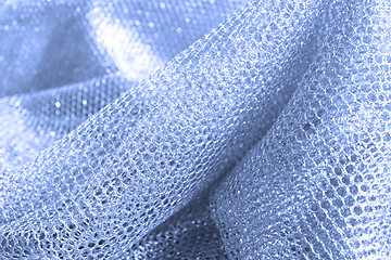 Image showing lustrous elegant blue fabric