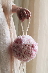 Image showing bride with a wedding bouquet