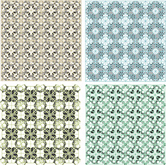 Image showing Set of stylish seamless geometrical backgrounds pattern