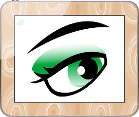 Image showing Vector tablets pc with vector eyes