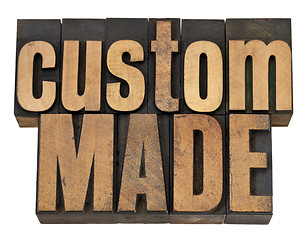Image showing custom made in wood type