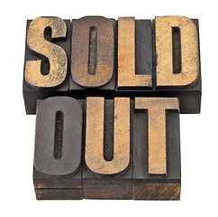 Image showing sold out in letterpress type