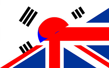 Image showing south korea uk flag