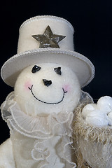 Image showing snow man with snow balls and hat