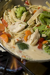 Image showing pasta primavera with chicken