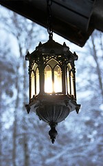 Image showing Beautiful latern in winter landscape