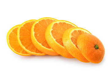 Image showing ripe orange cut into slices