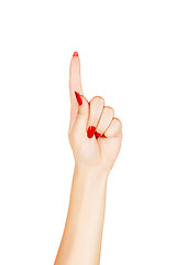 Image showing woman finger pointing