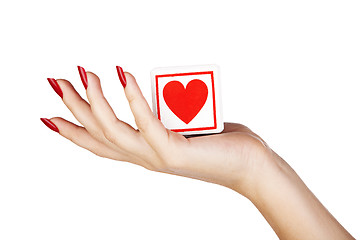 Image showing woman's hand with heart