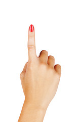 Image showing woman finger pointing