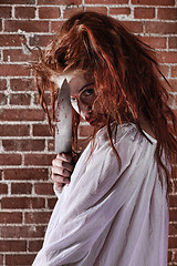 Image showing Horror Themed Image With Bleeding Freightened Woman