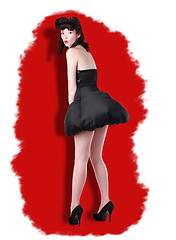 Image showing  Pin Up Style Girl in Studio