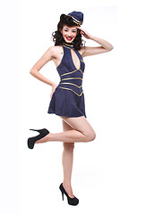 Image showing  Pin Up Style Girl in Studio