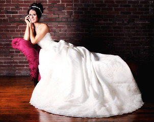 Image showing Portrait of a Young Bride Getting Married