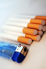 Image showing Cigarettes and Lighter