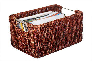 Image showing Wicker Basket of Photographs