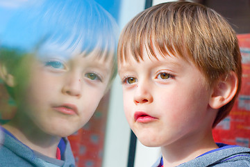 Image showing Boy on train