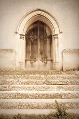 Image showing Old church door