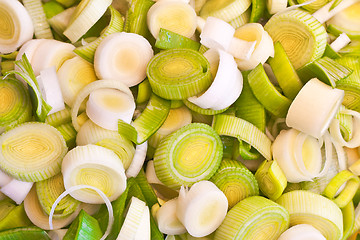 Image showing Chopped leeks