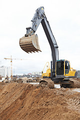 Image showing track-type loader excavator at work