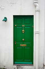 Image showing Green front door