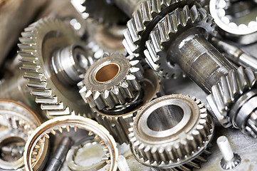 Image showing Close-up of automobile engine gears