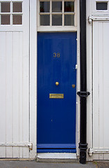 Image showing Blue front door