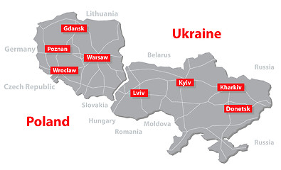 Image showing Poland and Ukraine vector map