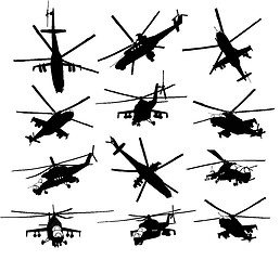 Image showing Helicopter silhouettes set