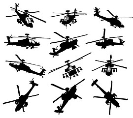 Image showing Helicopter silhouettes set