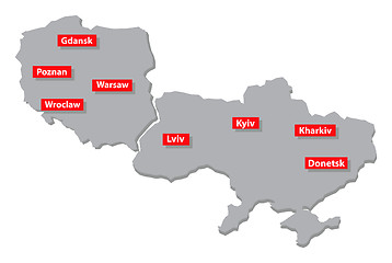 Image showing Poland and Ukraine vector map