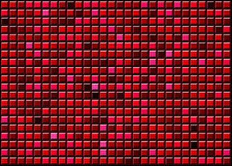 Image showing abstract red background of convex gradient squares