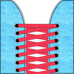 Image showing lacing sneakers