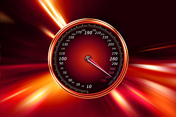 Image showing acceleration speedometer on night road