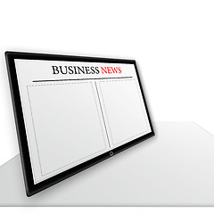 Image showing business news on tablet pc