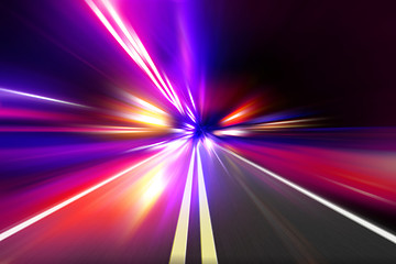 Image showing speed motion on night road